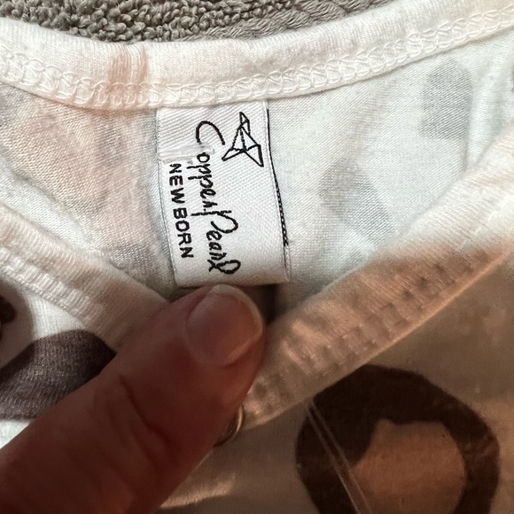 CopperPearl knotted Newborn Gown with Matching Headband - Picture 2 of 2